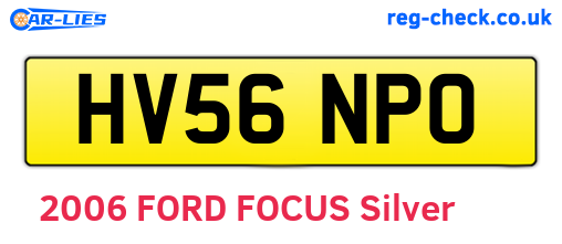 HV56NPO are the vehicle registration plates.