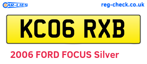 KC06RXB are the vehicle registration plates.