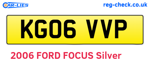 KG06VVP are the vehicle registration plates.