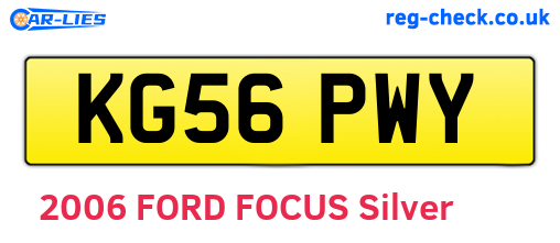 KG56PWY are the vehicle registration plates.