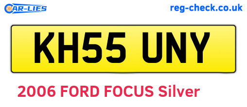 KH55UNY are the vehicle registration plates.