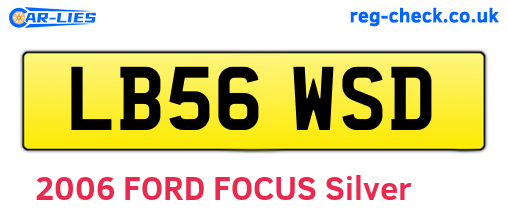 LB56WSD are the vehicle registration plates.