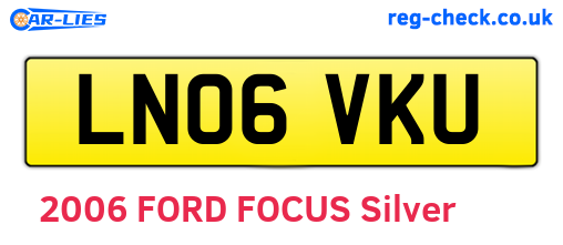 LN06VKU are the vehicle registration plates.