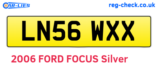 LN56WXX are the vehicle registration plates.