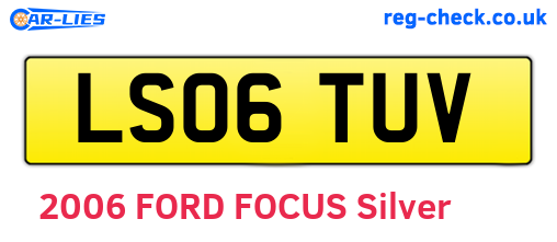 LS06TUV are the vehicle registration plates.