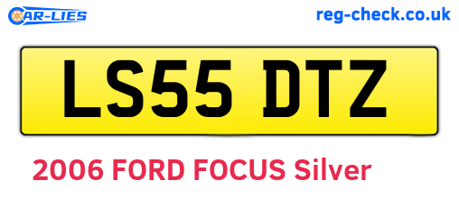 LS55DTZ are the vehicle registration plates.