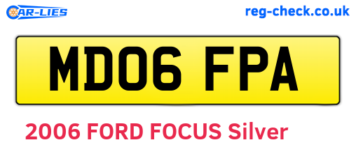 MD06FPA are the vehicle registration plates.