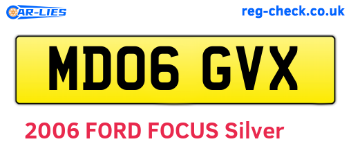 MD06GVX are the vehicle registration plates.