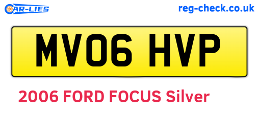 MV06HVP are the vehicle registration plates.