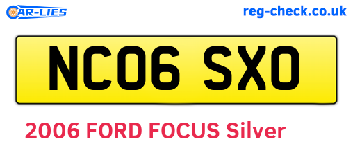 NC06SXO are the vehicle registration plates.