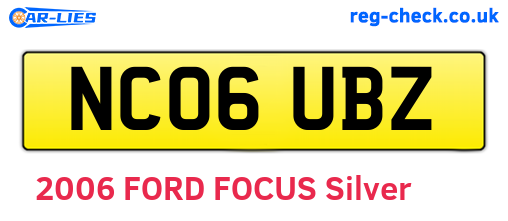 NC06UBZ are the vehicle registration plates.