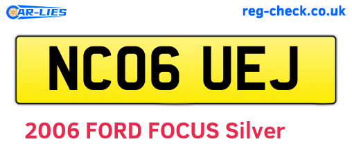 NC06UEJ are the vehicle registration plates.