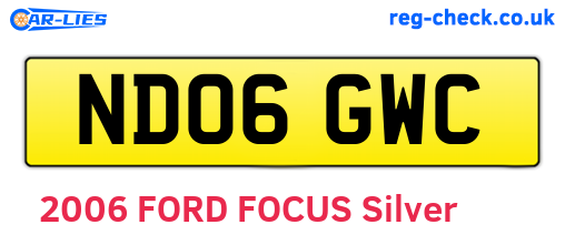 ND06GWC are the vehicle registration plates.