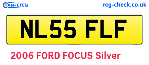 NL55FLF are the vehicle registration plates.