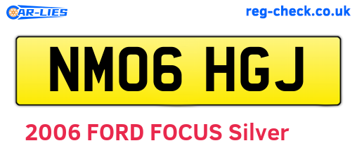 NM06HGJ are the vehicle registration plates.
