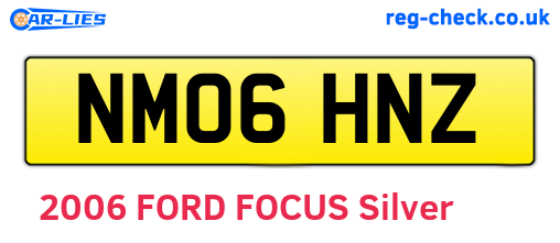 NM06HNZ are the vehicle registration plates.