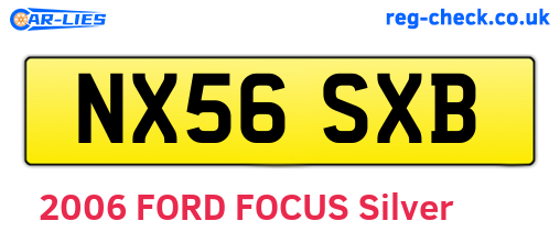 NX56SXB are the vehicle registration plates.