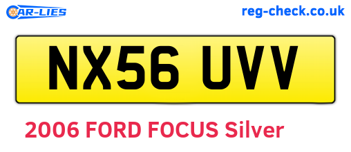 NX56UVV are the vehicle registration plates.