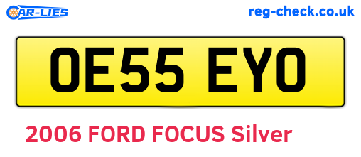 OE55EYO are the vehicle registration plates.
