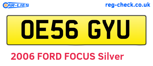 OE56GYU are the vehicle registration plates.
