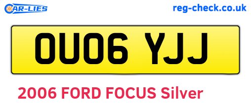 OU06YJJ are the vehicle registration plates.
