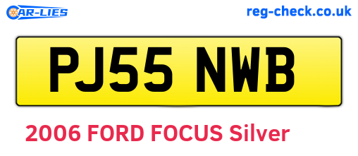 PJ55NWB are the vehicle registration plates.