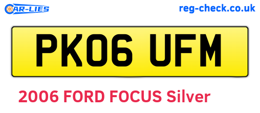 PK06UFM are the vehicle registration plates.