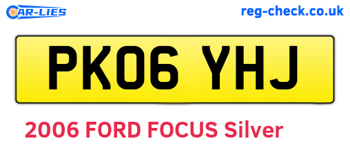 PK06YHJ are the vehicle registration plates.