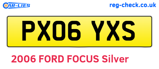 PX06YXS are the vehicle registration plates.