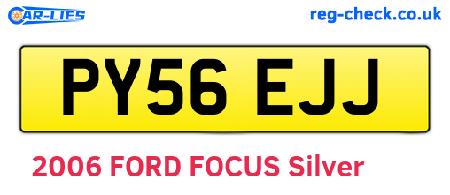 PY56EJJ are the vehicle registration plates.