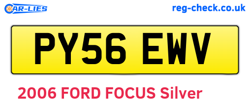 PY56EWV are the vehicle registration plates.