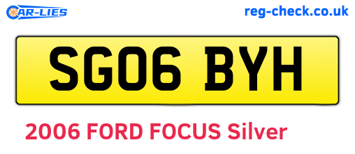 SG06BYH are the vehicle registration plates.