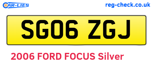 SG06ZGJ are the vehicle registration plates.