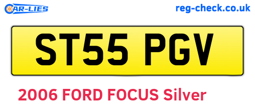 ST55PGV are the vehicle registration plates.