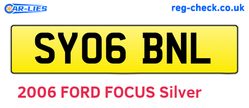 SY06BNL are the vehicle registration plates.