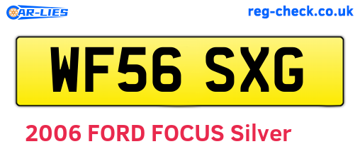 WF56SXG are the vehicle registration plates.