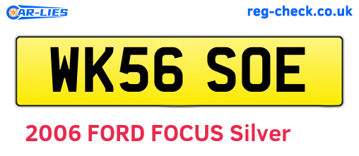 WK56SOE are the vehicle registration plates.