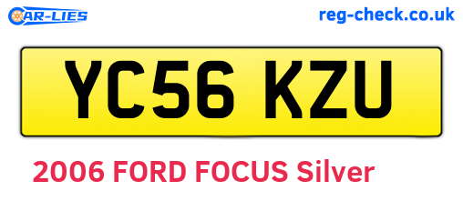 YC56KZU are the vehicle registration plates.