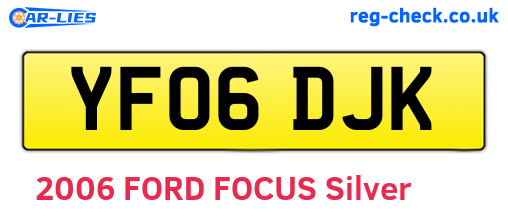 YF06DJK are the vehicle registration plates.