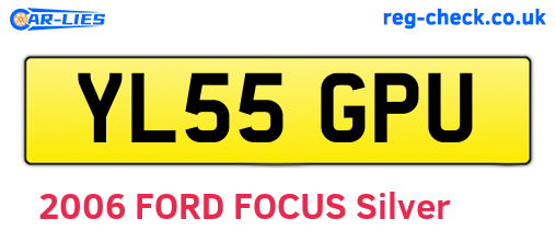 YL55GPU are the vehicle registration plates.