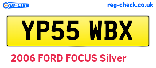 YP55WBX are the vehicle registration plates.