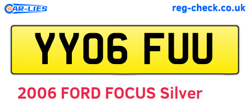 YY06FUU are the vehicle registration plates.