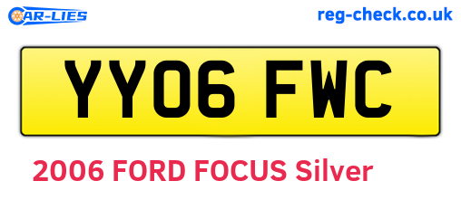 YY06FWC are the vehicle registration plates.