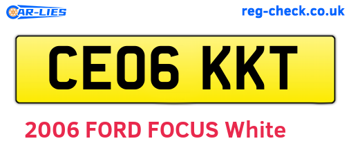 CE06KKT are the vehicle registration plates.