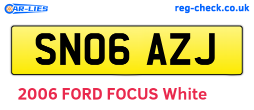 SN06AZJ are the vehicle registration plates.