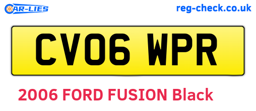 CV06WPR are the vehicle registration plates.