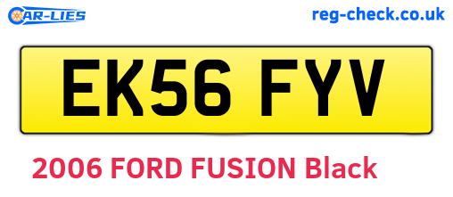 EK56FYV are the vehicle registration plates.