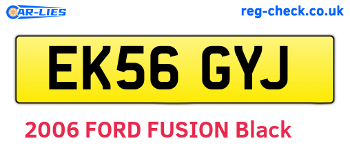 EK56GYJ are the vehicle registration plates.
