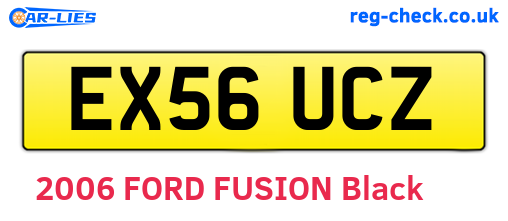 EX56UCZ are the vehicle registration plates.