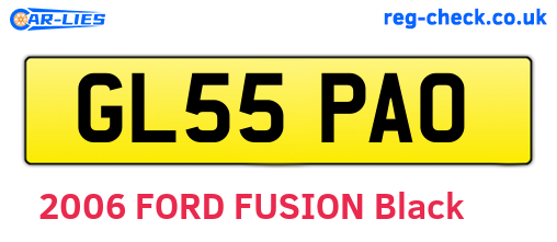 GL55PAO are the vehicle registration plates.